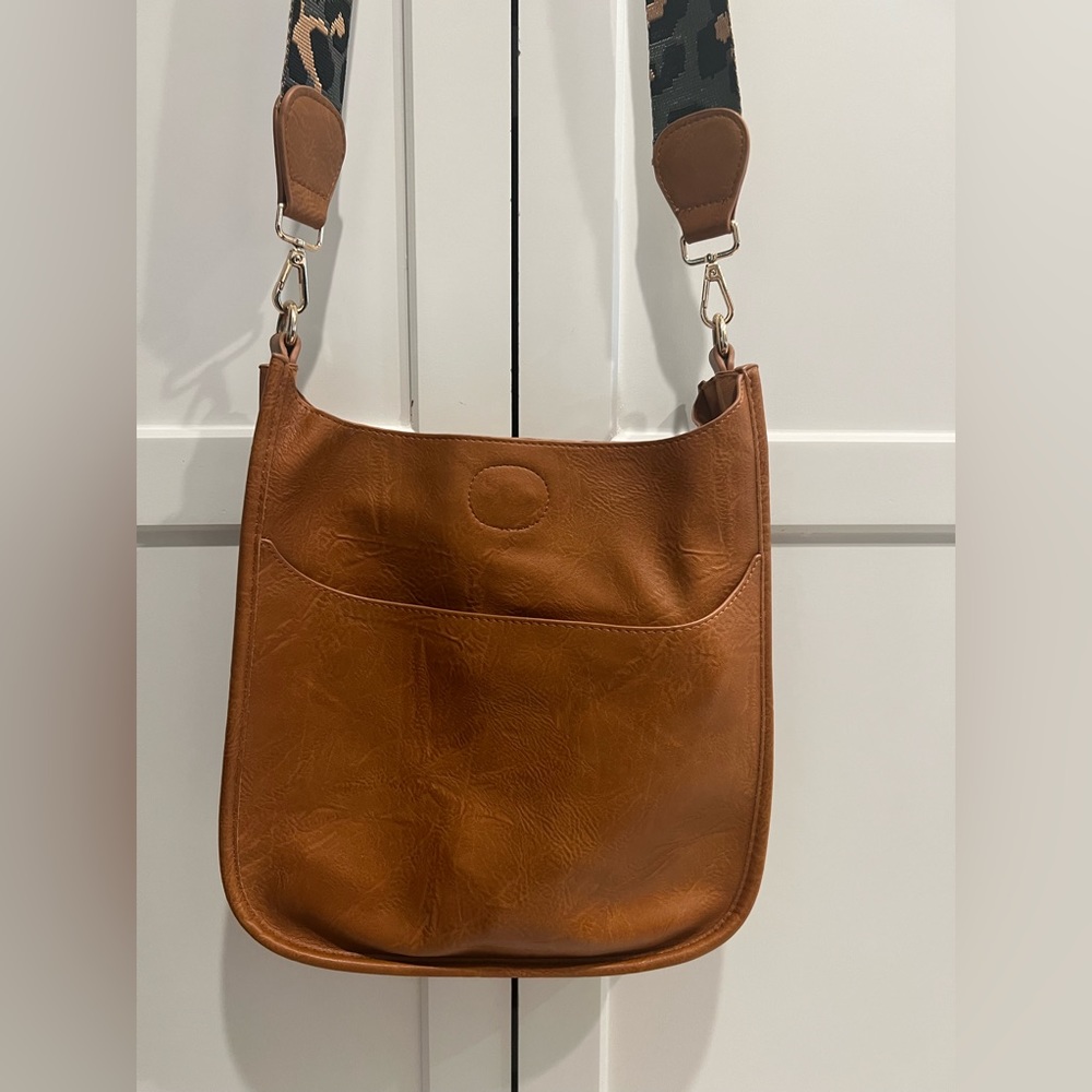 Boutique Crossbody Bag with Animal Print Strap